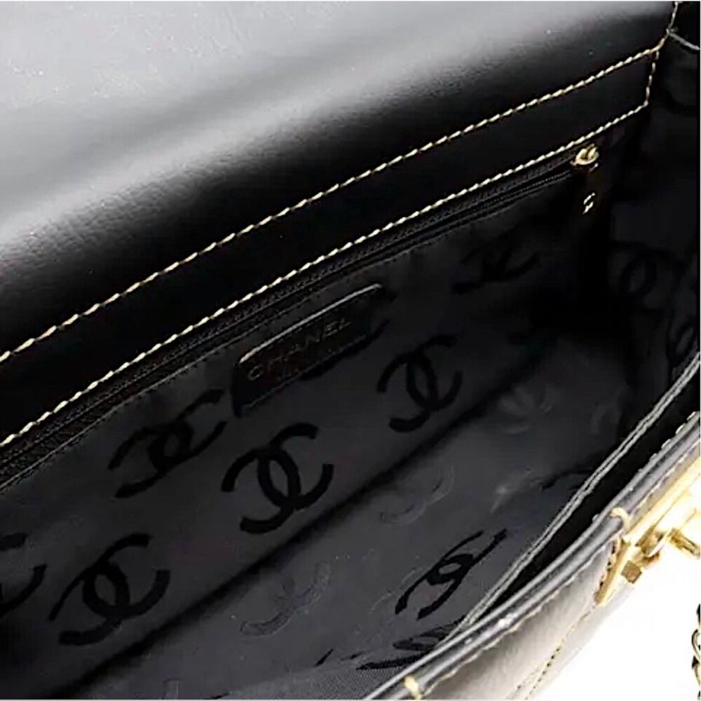 Chanel Chocolate Bar Wild Stitch Chain Bag in Black Leather with Gold Hardware - Picture 15 of 16